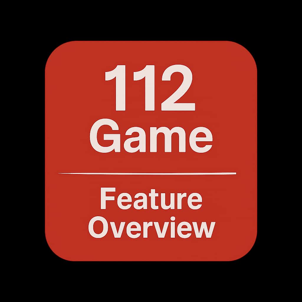 A badge representing the 112 Game feature overview.