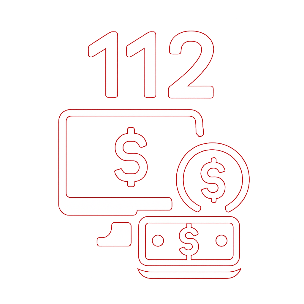 An icon representing 112 Game FAQs, showcasing a simple and professional design.