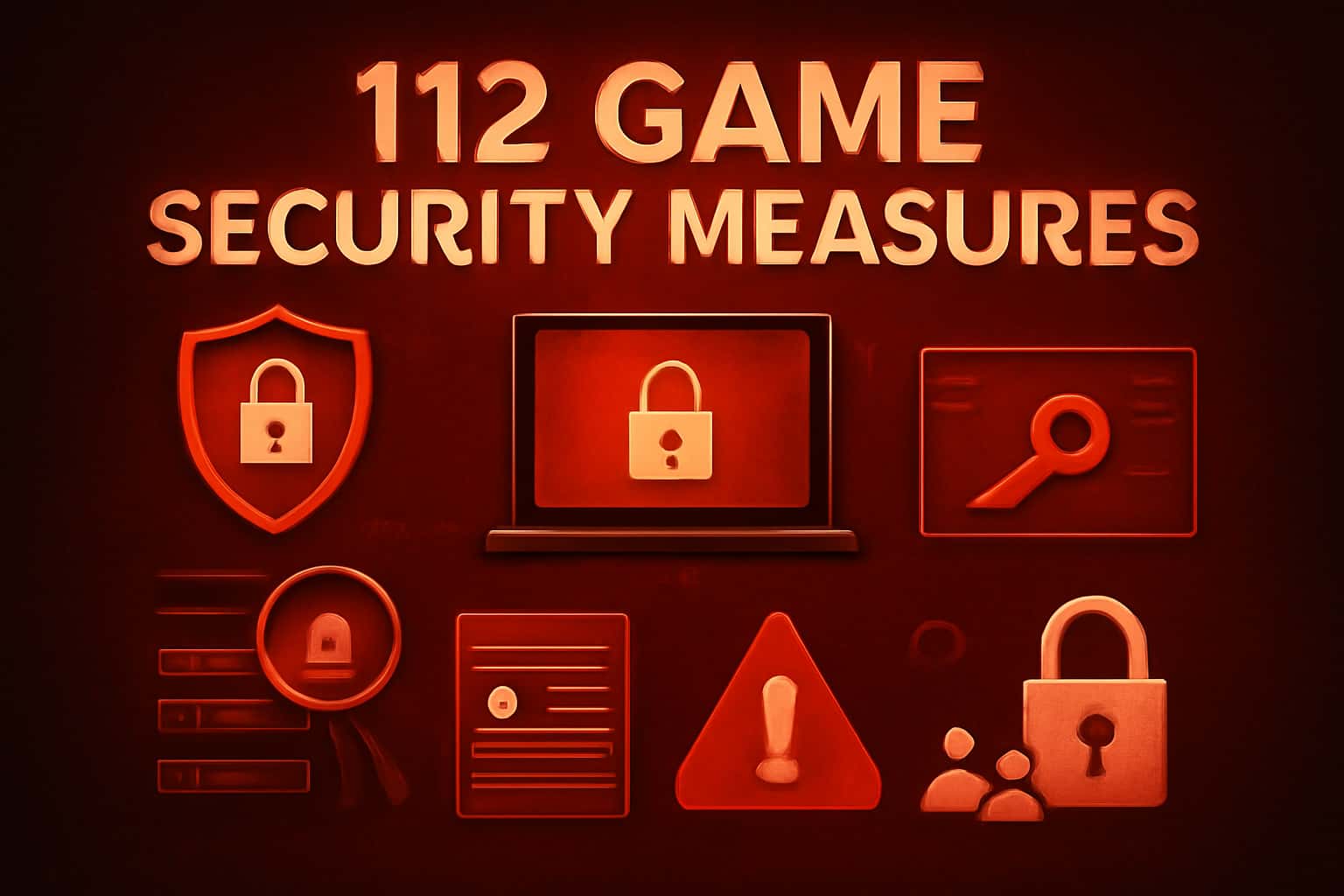 An informative scene showcasing 112 Game Security Measures.
