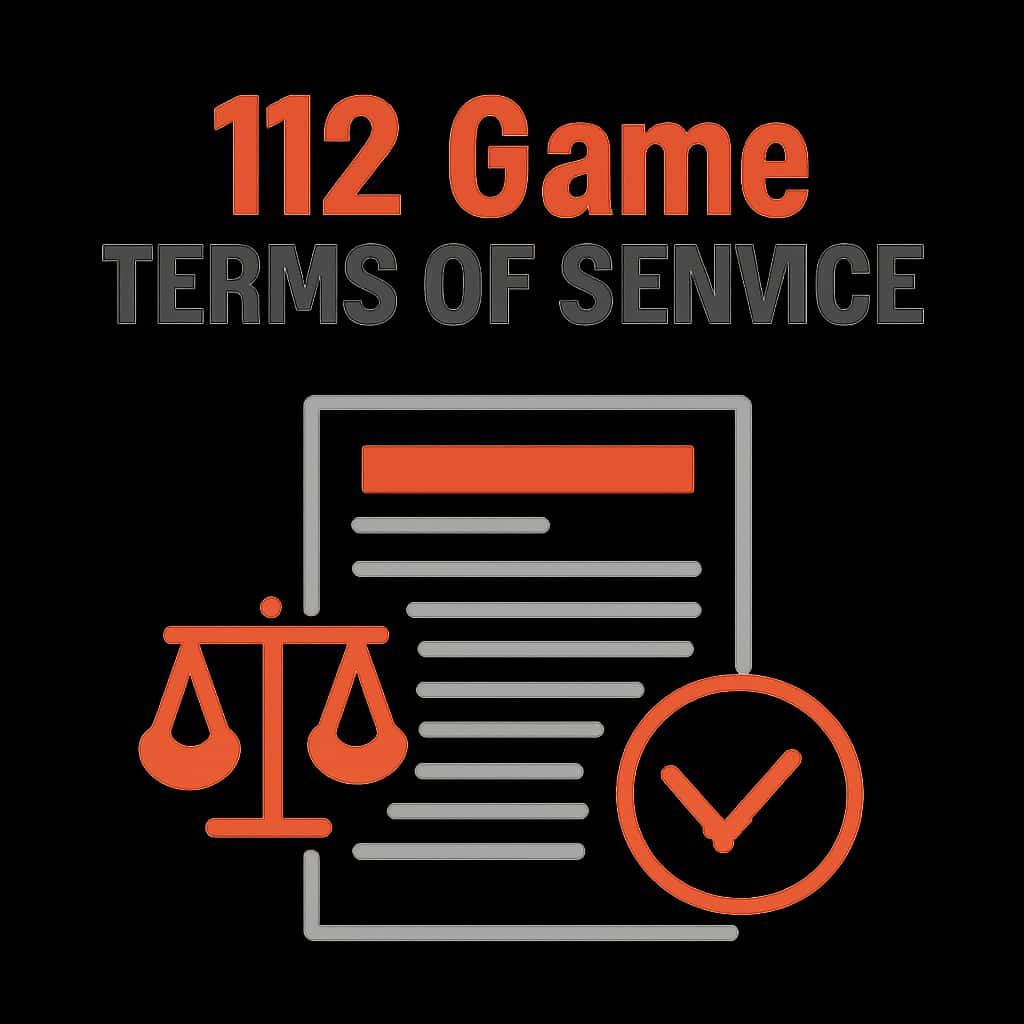 Illustration explaining key points of the 112 Game Terms of Service.