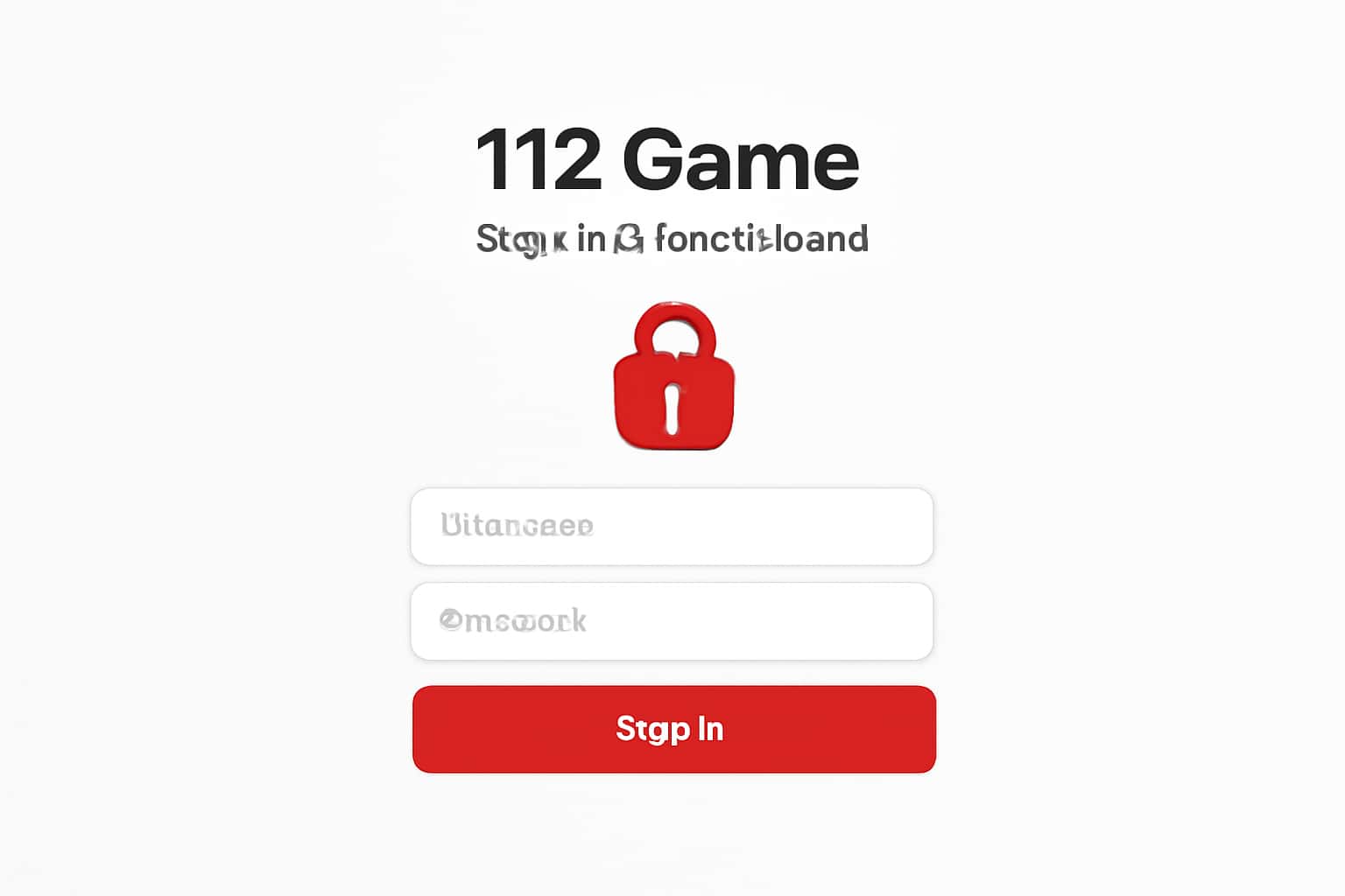 112 Game Sign In & Dashboard Interface