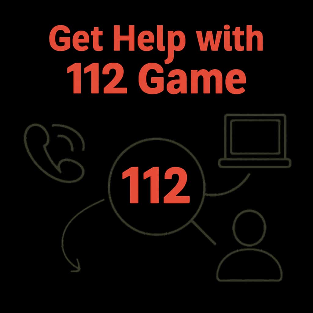Illustration explaining support options for 112 Game.