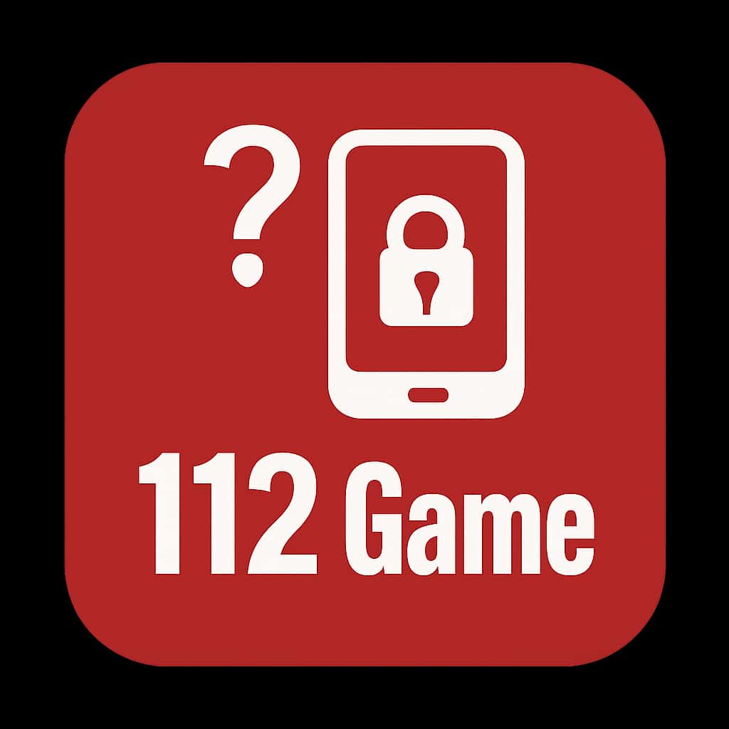 A badge design representing login assistance for the 112 Game.