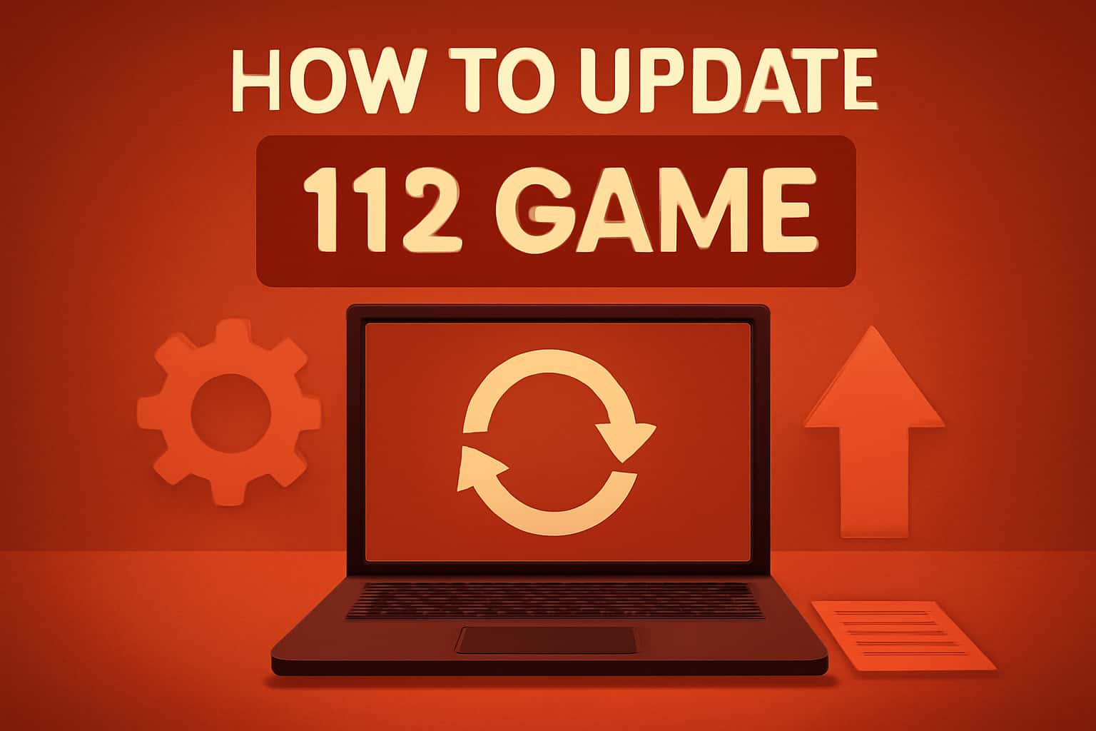 An informative scene showcasing the process to update the 112 Game app.