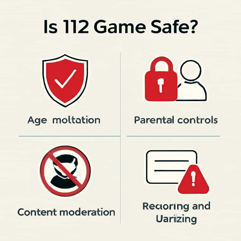A diagram illustrating safety measures for 112 Game.