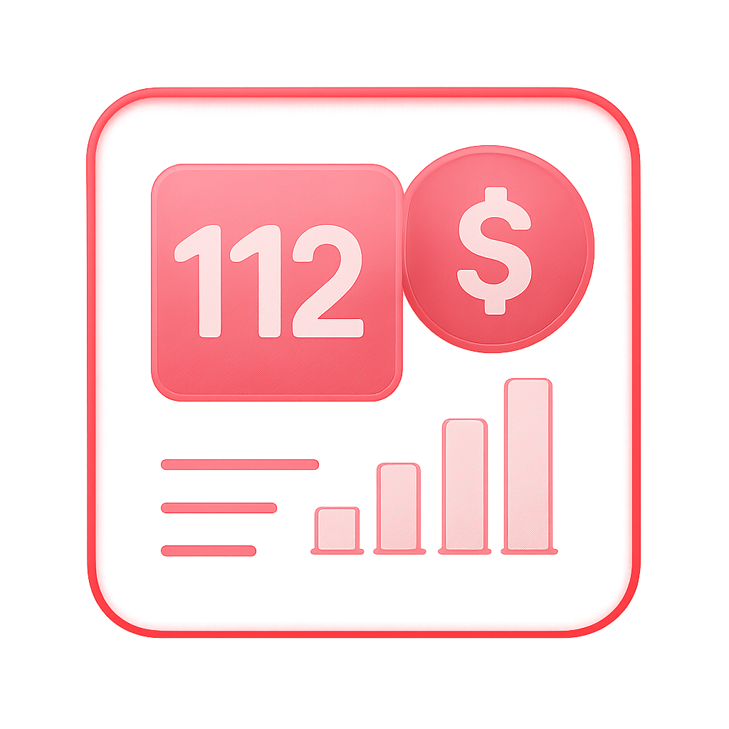 An icon representing 112 Game Features Guide with clean design.