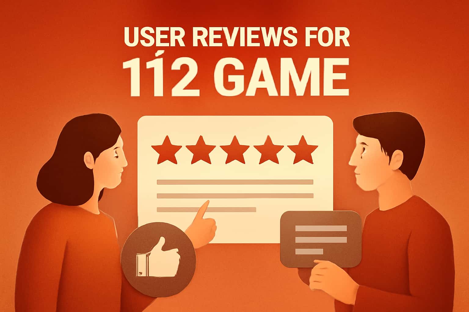 An informative scene displaying user reviews related to 112 Game.